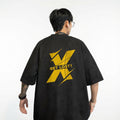 Oversized American Retro Streetwear T-Shirt Navy Blue