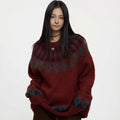 Jacquard Pullover Sweater Loose Sweater Coat