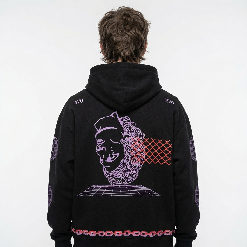 Niche Flame Print Hoodie