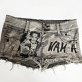 American Hot Girl Retro Low Waist Denim Shorts Women