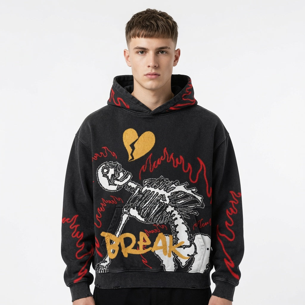 New Skull Design Hoodie Long-sleeved Hoodie