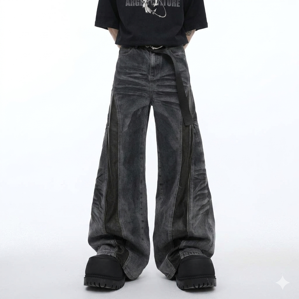 Retro Distressed Loose Jeans