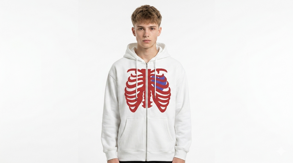 High Street Skeleton Hoodie Skeleton Hoodie Spring And Autumn Fleece