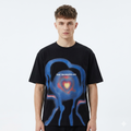 3D Dizzy Alien Print Pattern Short Sleeve T-shirt