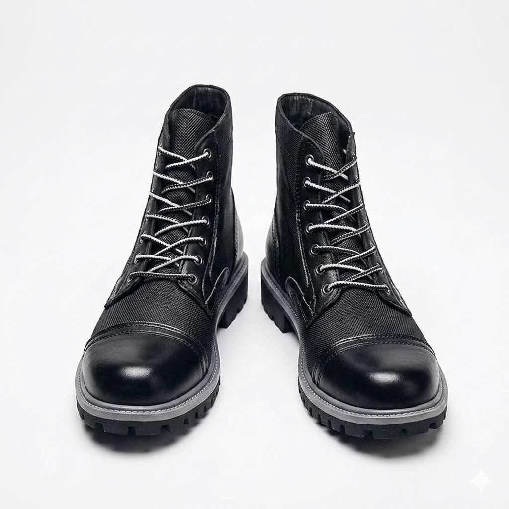 Vintage leather overalls desert boots