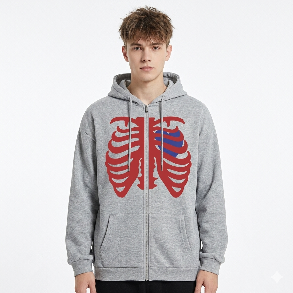 High Street Skeleton Hoodie Skeleton Hoodie Spring And Autumn Fleece