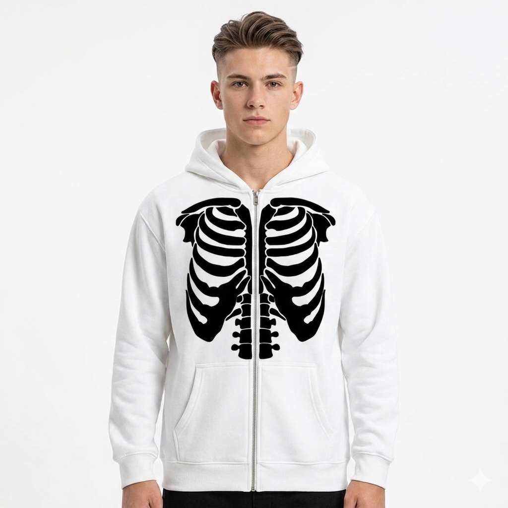 High Street Skeleton Hoodie Skeleton Hoodie Spring And Autumn Fleece
